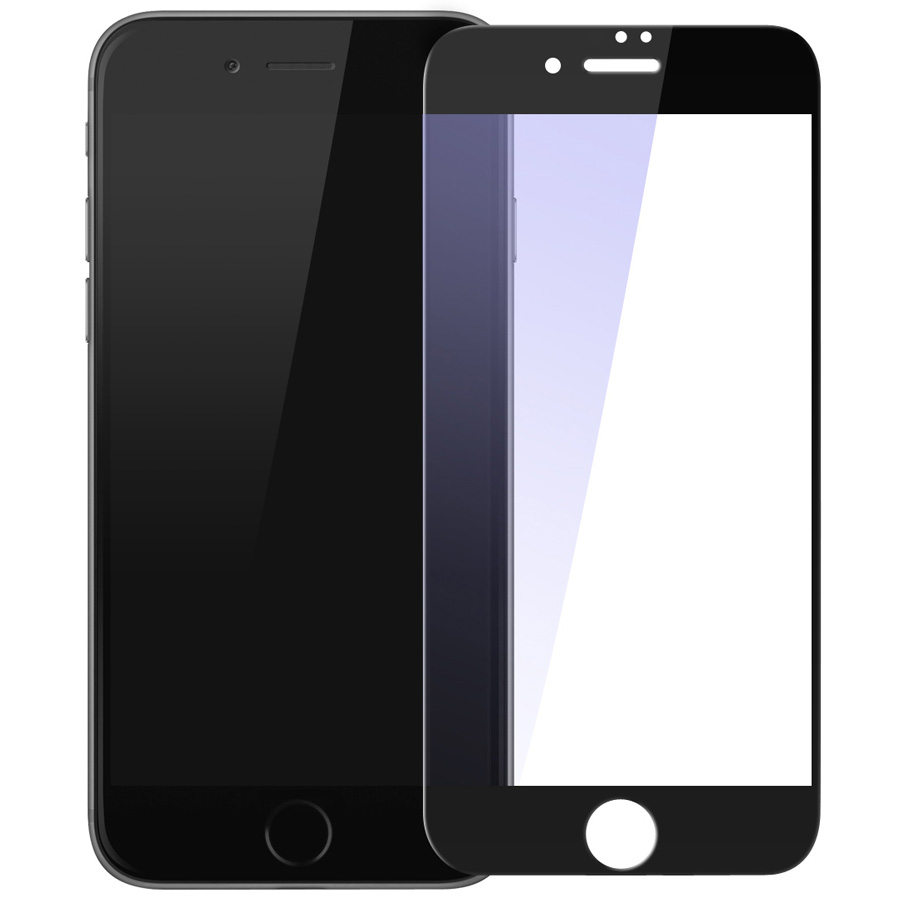 Защитное стекло для iPhone 7 Plus/8 Plus Baseus All-screen Full-glass Anti-bluelight - Черное (SGAPIPH8P-HES01)