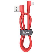 Кабель USB 2.0 A (m) - micro USB 2.0 B (m) 1.2м угловой Hoco U83 Puissant - Красный