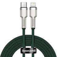 Кабель USB Type-C (m) - Lightning (m) 2м Baseus Cafule Series Metal Data PD 20W - Зеленый (CATLJK-B06)