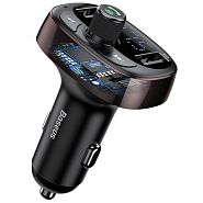Автомобильное зарядное устройство с FM-трансмиттером 2xUSB Baseus T typed Bluetooth MP3 - Dark Coffee (CCALL-TM12)