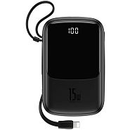 Внешний аккумулятор 10000мАч Baseus Q Pow Digital Display With Lightning - Черный (PPQD-B01)