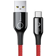 Кабель USB 2.0 A (m) - USB Type-C (m) 1м Baseus C-shaped Light Intelligent Power-off - Красный (CATCD-09)