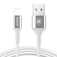 Кабель USB 2.0 A (m) - Lightning (m) 1м Baseus Shining Cable With Jet Metal - Серебристый (CALSY-0S)
