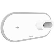 Беспроводная зарядка для телефона и Apple Watch/Pods быстрая Hoco CW21 Wisdom 3-in-1 - Белая