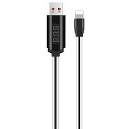 Кабель USB 2.0 A (m) - Lightning (m) 1.2м Hoco U29 LED Displayed Timing - Белый