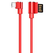 Кабель USB 2.0 A (m) - micro USB 2.0 B (m) 1.2м угловой Hoco U37 Long Roam - Красный