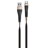 Кабель USB 2.0 A (m) - USB Type-C (m) 1.2м Hoco U39 Slender - Черный/Золотистый