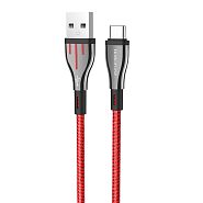 Кабель USB 2.0 A (m) - USB Type-C (m) 1.2м Borofone BU23 Highway - Черный/Красный
