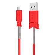 Кабель USB 2.0 A (m) - micro USB 2.0 B (m) 1м Hoco X24 Pisces - Красный