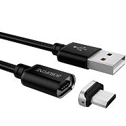 Магнитный кабель USB 2.0 A (m) - micro USB 2.0 B (m) 1.2м Borofone BU1 MagJet - Черный