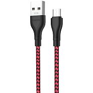 Кабель USB 2.0 A (m) - micro USB 2.0 B (m) 1м Borofone BX39 Beneficial - Черный/Красный