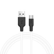 Кабель USB 2.0 A (m) - USB Type-C (m) 1м Hoco X21 Silicone - Черный/Белый