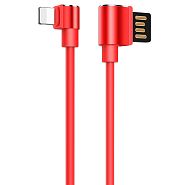Кабель USB 2.0 A (m) - Lightning (m) 1.2м угловой Hoco U37 Long Roam - Красный