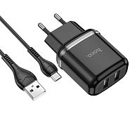 Сетевое зарядное устройство с кабелем micro USB Hoco N4 Aspiring - Черное