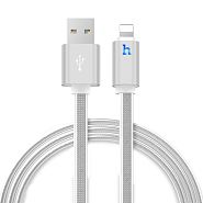 Кабель USB 2.0 A (m) - Lightning (m) 1.2м Hoco UPL12 Metal Jelly Knitted - Серебристый