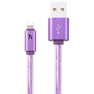 Кабель USB 2.0 A (m) - Lightning (m) 1.2м Hoco UPL12 Metal Jelly Knitted - Фиолетовый