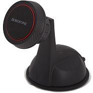 Автомобильный держатель для телефона на присоске магнитный Borofone BH14 Journey Series - Черный/Красный