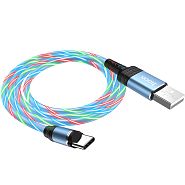 Магнитный кабель USB 2.0 A (m) - USB Type-C (m) 1м Hoco U90 Ingenious - Синий