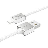 Кабель USB 2.0 A (m) - Lightning (m) 1.2м Hoco U49 Refined Steel - Белый