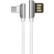 Кабель USB 2.0 A (m) - USB Type-C (m) 1.2м угловой Hoco U42 Exquisite Steel - Белый