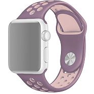 Ремешок для Apple Watch 1-6/SE 42/44 мм силиконовый InnoZone Vent - Фиолетовый/Розовый (APWTSIH42-24)