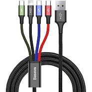 Кабель USB 2.0 A (m) - 2xmicro USB 2.0 B (m)+Lightning (m)+USB Type-C (m) 1.2м Baseus Fast 4-in-1 - Черный (CA1T4-C01)
