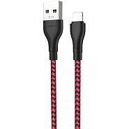 Кабель USB 2.0 A (m) - Lightning (m) 1м Borofone BX39 Beneficial - Черный/Красный