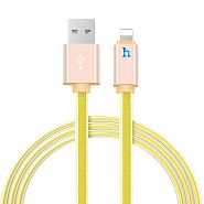 Кабель USB 2.0 A (m) - Lightning (m) 1.2м Hoco UPL12 Metal Jelly Knitted - Золотистый