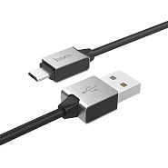 Кабель USB 2.0 A (m) - micro USB 2.0 B (m) 1.2м Hoco U49 Refined Steel - Черный