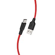 Кабель USB 2.0 A (m) - USB Type-C (m) 1м Hoco X21 Plus - Черный/Красный