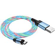 Магнитный кабель USB 2.0 A (m) - micro USB 2.0 B (m) 1м Hoco U90 Ingenious - Синий