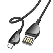 Кабель USB 2.0 A (m) - micro USB 2.0 B (m) 1.2м Hoco U62 Simple - Черный