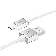 Кабель USB 2.0 A (m) - micro USB 2.0 B (m) 1.2м Hoco U49 Refined Steel - Белый