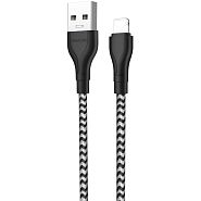 Кабель USB 2.0 A (m) - Lightning (m) 1м Borofone BX39 Beneficial - Черный/Белый