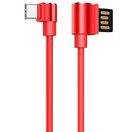 Кабель USB 2.0 A (m) - USB Type-C (m) 1.2м угловой Hoco U37 Long Roam - Красный