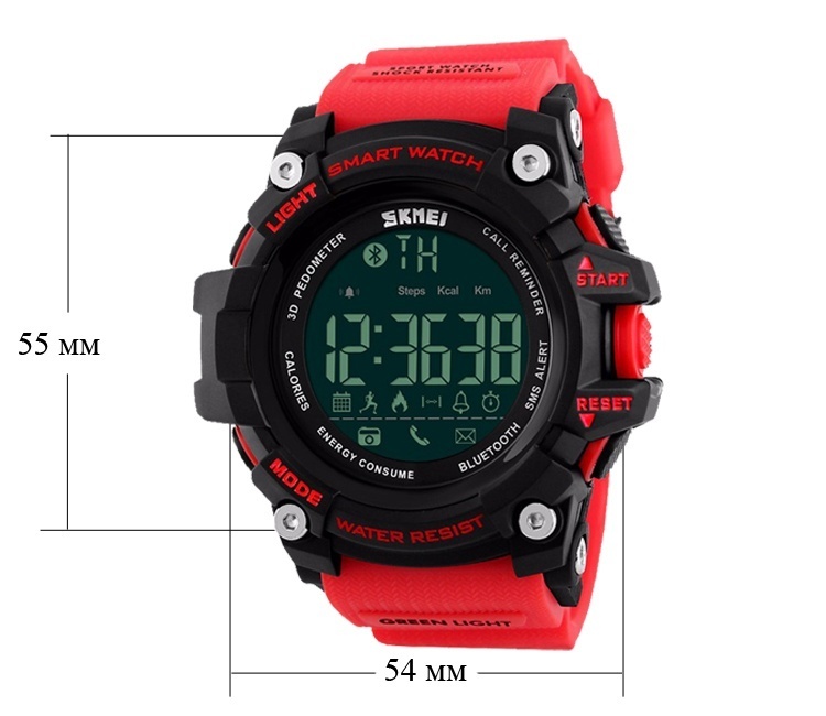 Технические характеристики часов SKMEI 1227 - Черные/Красные
