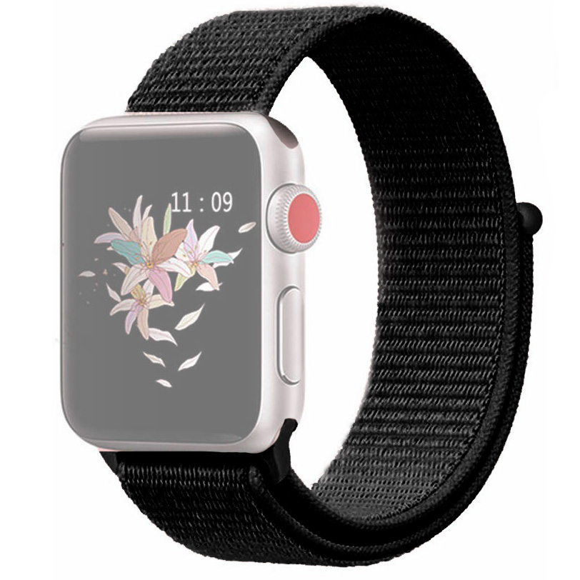 Ремешок для Apple Watch 42/44/45/49 мм нейлоновый InnoZone - Черный (APWTNY42-26)