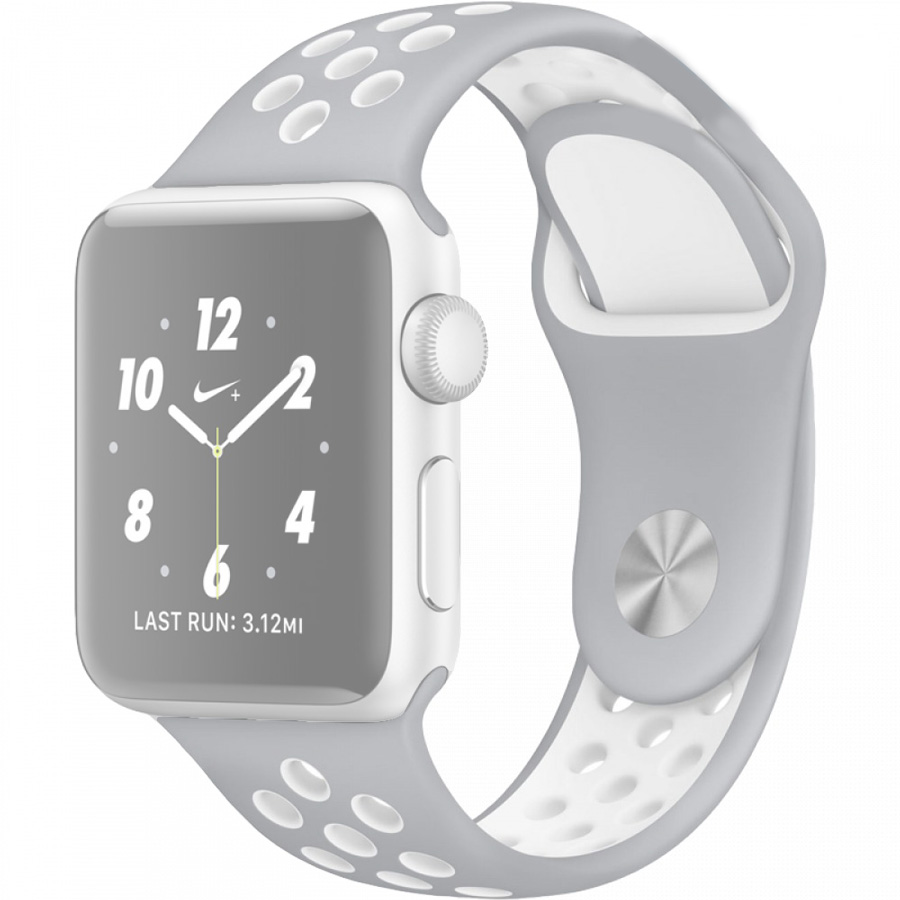 Ремешок для Apple Watch 1-6/SE 42/44/45/49 мм силиконовый InnoZone Vent - Серый/Белый (APWTSIH42-04)