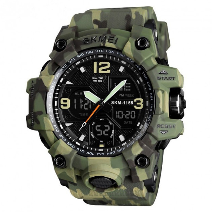 Часы мужские SKMEI 1155B - Зеленый камуфляж