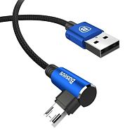 Кабель USB 2.0 A (m) - micro USB 2.0 B (m) 1м угловой Baseus MVP Elbow Type - Синий (CAMMVP-A03)
