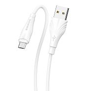 Кабель USB 2.0 A (m) - micro USB 2.0 B (m) 3м Borofone BX18 Optimal - Белый