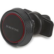 Автомобильный держатель для телефона в дефлектор магнитный Borofone BH12 Journey Series - Черный/Красный